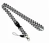 Cell Phone Straps & Charms 100pcs Musical note rainbow black and white squares Lanyard Keychain Key Chain ID Badge Mobile holder Neck Strap #08