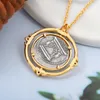 Colliers pendants bijoux de mode solide sculptée ancienne collier de monnaie romaine Placing 18K Gold Boutique Cadeau entier6390485