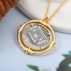 Collana con moneta romana antica intagliata solida dei monili di modo delle collane del pendente che placca il regalo del boutique dell'oro 18K Commercio all'ingrosso