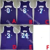 75. rocznica 21-2022 Purple New City Basketball James Jerseys Russell 0 Westbrook Carmelo 7 Anthony 3 Davis Jersey zszyta wysokiej jakości żółta biała czarna