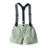 Barn casual shorts sätter mode kortärmad t-shirt   suspenders gentleman kostym nyfödda spädbarn kläder