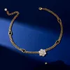 Mens Bracelet Necklace Set Designer Letter Bracelets For Women Diamonds Necklaces Flowers Jewelry Fashion Gold Chain Link Necklaces 2206232D