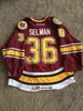 Maillot de hockey C26 Nik1 36 JUSTIN SELMAN AHL CHICAGO WOLVES cousu sur mesure avec n'importe quel nom et numéro