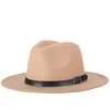 أزياء رجال Fedoras Fashion للسيدات قبعة الجاز الصيف الربيع Black Woolen Blend Cap Outdoor Casual X XL 220511