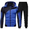 Men Tracksuits Set Spring herfst herfst lange mouw hoodie ritsjipper jogging broek patchwork fitness run pak casual kleding sportkleding 220810