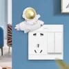 Eco-friendly Resin Home Wall Decoration Accessories Cute Cartoon Space Astronaut Switch Sticker 3D Wall Stickers For Kids Rooms