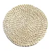 Woven Round Wicker Braided Mat Table Natural Handmade Placemat Heat Resistant Insulation Anti-Skidding Pad W220406
