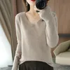 Swetek damski Women's Sweters damskie 2022 jesień/zima V-denia z długim rękawem koreańsko-mody Koreańskie topy plus rozmiar