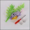 Décorations Aquariums Poissons Fournitures Pour Animaux De Compagnie Maison Jardin Nouvelle Décoration D'aquarium Pêche Jouet En Plastique Drôle De Natation Robot Éclairage Électronique B