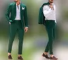 Boda de boda de campo verde oscuro para el novio formal sencillo trajes de hombres delgados