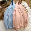 Sweats à capuche pour femmes Sweatshirts Automne Versized Femmes Plus épais Lune Imprimé Chaud Pull Manteau Cordon Harajuku Sweat Rose Y2k Fille Kor