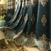 Rideaux rideaux de style moderne luxe royal bleu rideaux d'ombrage drapé pour le salon décor de mariage européen.