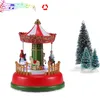 Objets décoratifs Figurines Village illuminé Collection Carnaval Grande roue animée Scène de Noël Décoration de bureau à domicile Affiche L