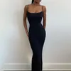 Satin Slip Sleeveless Backless Slim Sexy Maxi Dress 2022 Spring Women Party Y2K Concise Bodycon Elegant Clothing