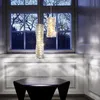 3 lustres de température de couleur cristal K9 pendentif LED lumière Chrome or Dimmable intérieur luminaires lumineux pour salle à manger