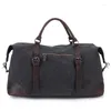 Duffel Bags Men 55 cm grote reis handbagage canvas lederen schouder grote capaciteit weekenden tot een traag