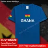 République du Ghana T-shirt Gratuit Personnalisé Jersey Fans DIY Nom Numéro Marque T-shirt De Mode Hip Hop Lâche Casual Sports T-shirt 220616gx