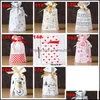 Gift Wrap Event Party Supplies Festive Home Garden Dot Plastic Cookie Candy Dstring Bag Ribbon Snack Dhfy4