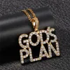 Out Iced Letters Hangdoek ketting Nieuwe aankomstgoden plannen aaa zirkon heren charmes ketting mode hiphop sieraden246m