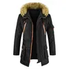 HIEXHSE Hiver Veste Hommes Parka Manteau Marque Rembourré Fourrure Artificielle Moyen-long Épais Parkas Snowjacket Manteau Vêtements Chauds 201210