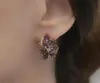 Dangle & Chandelier Fine Mix Purple Natural Zircon Hollow 585 Rose Gold Earrings Women Elegant Beautiful Flower Romantic Wedding Fashion Jew