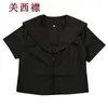 Clothing Sets Japanese School Short Sleeve Black Sailor Suit T-shirt Sapporo Lapel Kanto Kansai Nagoya JK Uniforms Basic Tops