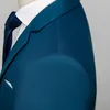 ربيع الخريف أزياء رجال الأعمال غير الرسمية بدلات ألوان صلبة من الذكور اثنين من الزر بانزرز جاكر معطف السراويل 220705