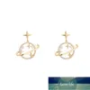 925 Argent Aiguille Coréen Internet Influenceur Boucles D'oreilles Évider Saturne Simple Tempéramental All-Match Boucles D'oreilles Femme Froid Personnalisé