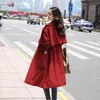 Płaszcze damskie okopy 2022 Kobiety płaszcza solidne długie zamek błyskawiczne Regulowana talia