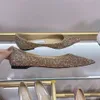 Klassische Mode, flache Damenschuhe, Party, sexy Lysin-Steinperlen, spitze Zehen, Damen-Luxus-Designer Mar