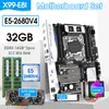 마더 보드 E8I 마더 보드 키트 LGA2011-3 E5 2680 V4 프로세서 2 16GB 32GB 등록 메모리 256GB M.2 SSD GTX1060 3GB 그래픽 카드 CPU 팬모