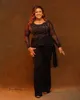 2022 Arabski Plus Size Ara Aso Ebi Black Lace Kaliwowe Jumpsuits Sukienki Promowanie Płacie Seksowne wieczór Formalne przyjęcie Drugi przyjęcie urodzinowe suknie zaręczynowe sukienka ZJ606