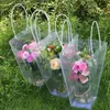 Трапециевидная прозрачная подарочная сумка пластиковая сумка для хранения ПВХ цветочные сумки магазин пакет сумки вечеринка праздник цветы сумки