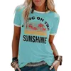 女性用Tシャツの女性サマーレター印刷半袖シャツカジュアルチュニックトップスブラウスウーマンズ