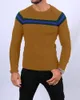Men's Sweaters Mens Knit Sweater Pullover Slim Fit Patchwork Casual Knitwear Autumn Warm Soft Basic Tops Vintage Fashion Men ClothingMen's