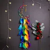 16 Styles Dream Catcher Festival Hediyesi El yapımı yarım daire ay tasarım sanat zanaatlar rüya kılıfı tüy asılı yıldız ev duvar dekorasyon süslemesi b0715