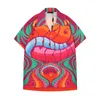LUKSUSOWE Projektant Koszule Moda męska Tiger Bowling Shirt Hawaje Kwiatowe Koszule Na Co Dzień Mężczyźni Slim Fit Sukienka Z Krótkim Rękawem Koszula