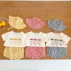 Summer Baby Short Sleeve Clothes Set Kids Girl Cute Bear Print T Shirt Shorts Hat 3pcs Set Infant Boy Outfits Suit 220608