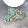 Pendant Necklaces Natural Water Drop Ocean Jasper Druzy Raw Stone Nugget Pendants Gold Plating Bezel Slice For Necklace/Bracelet/Earring Jew