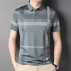 MLSHP夏の半袖メンズポロシャツラグジュアリールーズワイドビジネスカジュアルな薄い男性トップファッションマンTEES 3XL 220504