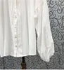 Frauen Blusen Shirts Plus Größe 2022 Frühling Sommer Lässig weißes Hemd Frauen Spitze Stickerei Patchwork Langarm Vintage Baumwolle Bluse L