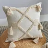 Cushion/Decorative Pillow Linen Cushion Cover 45x45cm Boho Style Tassels Beige For Home Decoration Netural Living Room BedroomCushion/Decora