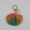 Клавичные пушистые многоцветные резиновые мех мяч для ключей -кольца ключ -кольца держатель Unisex Mourendy Jewelry Bag Ormants GiftKeyChains