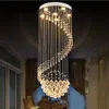 D50cm * H130cm Luxe Kroonluchter K9 Crystal Ball Spiral Art Luminaire Decoratie Regen Drop Luster Hanglamp Plafond Kroonluchters MyY10546A