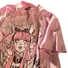 T-shirt da donna T-shirt Goth pastello per donna Ragazza Harajuku Tshirt Fairycore Abbigliamento Rosa Anime Grafica Gotica Fata Grunge Dropship
