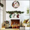 Flores decorativas Wreaths Festive Party Supplies Home Garden 2 PCs Christmas "Let It Mostrar" Wreath "Feliz Christmas" Droga Drop 2021 T5