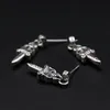 1pcs اليابان Punk Zircon Sword Stud أقراط للنساء 925 Silver Orrings Vintage Quality Quality Jewelry 2022