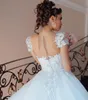 Fée Robe De Bal Robes De Mariée Dentelle Applique Bijou Robes De Mariée Longue Balayage Train Vestidos De Novia