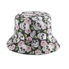 Berets Streetwear Harajuku Hat Reversible Bucket Hats Flower Skull Print Hip Hop Cap Panama Fisherman HatBerets