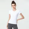 LL Meisjes Yoga Elastische Top Dames T-shirt met korte mouwen Ademend Fitness Professionele yogakleding Sport Dames Light348S